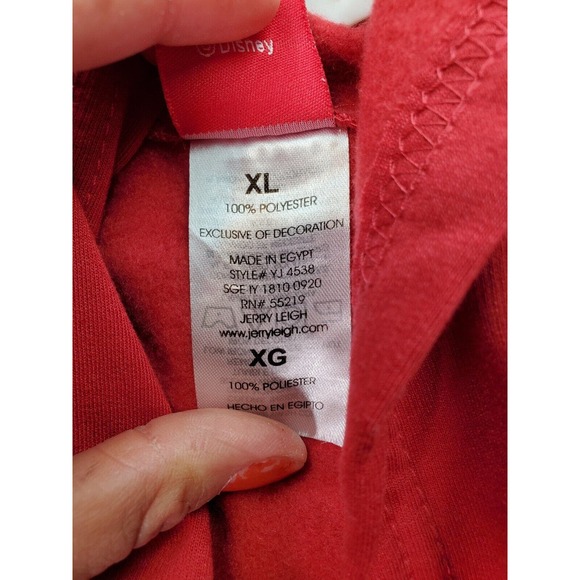 Disney Minnie‎ Mouse Hoodie Girls Sz XL Red Snowflake 100% Polyester Long Sleeve - Picture 9 of 10